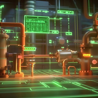 Refracture style, Midjourney V6.1: technical infrastructure blueprint schematics