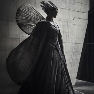 Briarwarp style, Midjourney V6.1: haute-couture fashion outfit