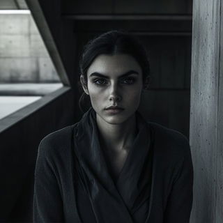 Briarwarp style, Midjourney V6.1: photographic portrait of female protagonist