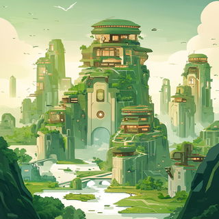 Lampblack Quays style, Midjourney V6.1: megacity with futuristic bioarchitecture