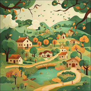 Lampblack Quays style, Midjourney V6.1: traditional folk art