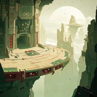 Lampblack Quays style, Midjourney V6.1: cinematic shot from sci-fi movie