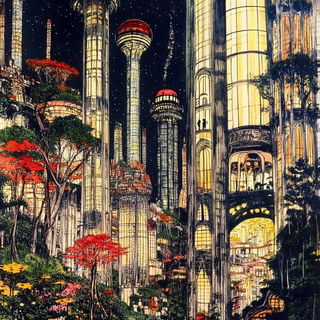 Scalefoam style, Midjourney V6.1: megacity with futuristic bioarchitecture