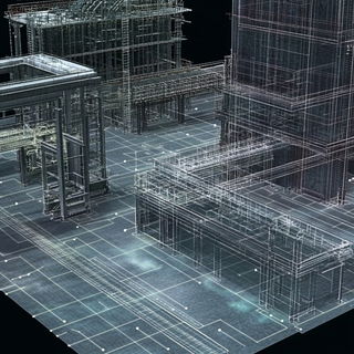 Umbrella Kineticism style, Midjourney V6.1: technical infrastructure blueprint schematics