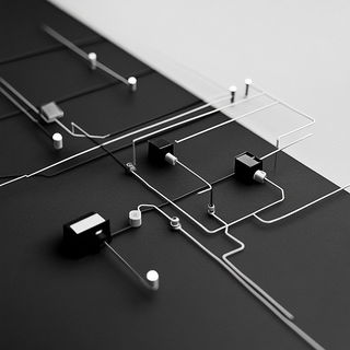Forgebloom style, Midjourney V6.1: technical infrastructure blueprint schematics