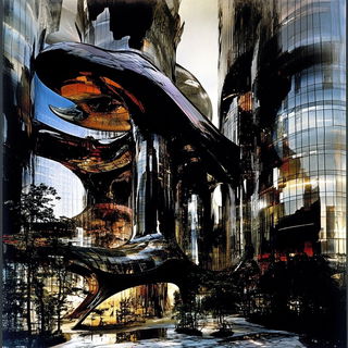 Domedance style, Midjourney V6.1: megacity with futuristic bioarchitecture