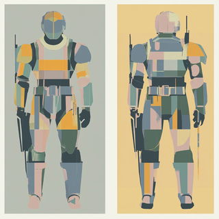 Ferricircuit style, Midjourney V6.1: concept art character design of retropunk steam knight