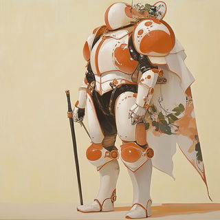 Whaleflash style, Midjourney V6.1: concept art character design of retropunk steam knight