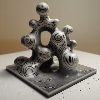 Kaleidocel Forge style, Midjourney V6.1: abstract 3D render