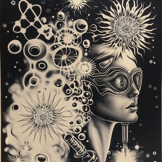 Kaleidocel Forge style, Midjourney V6.1: editorial illustration for popular scientific magazine cover