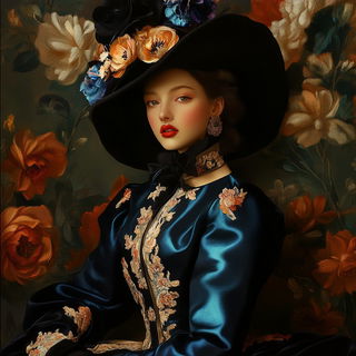 Muralgami style, Midjourney V6.1: haute-couture fashion outfit