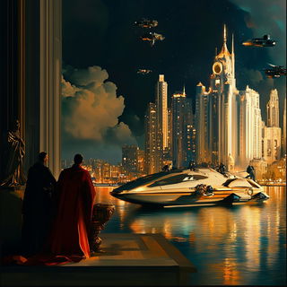 Muralgami style, Midjourney V6.1: cinematic shot from sci-fi movie