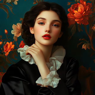 Muralgami style, Midjourney V6.1: photographic portrait of female protagonist