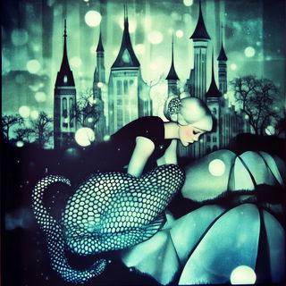 Haloferia style, Midjourney V6.1: retro fairy-tale illustration