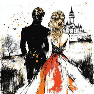 Inkoclast style, Midjourney V6.1: retro fairy-tale illustration