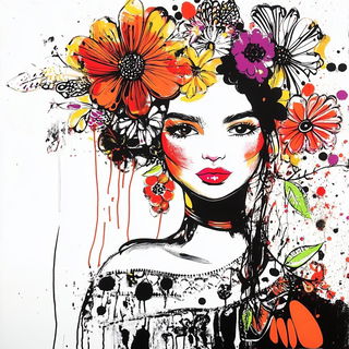 Inkoclast style, Midjourney V6.1: traditional folk art