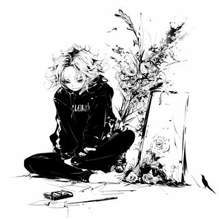 Inkoclast style, Midjourney V6.1: black-and-white manga comic strip