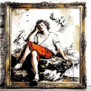 Inkoclast style, Midjourney V6.1: classical 18th-century oil painting