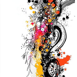 Inkoclast style, Midjourney V6.1: creative pattern composition