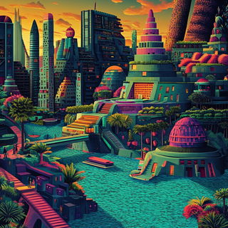 Risoramastra style, Midjourney V6.1: megacity with futuristic bioarchitecture