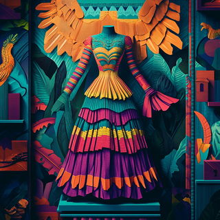 Risoramastra style, Midjourney V6.1: haute-couture fashion outfit