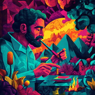 Risoramastra style, Midjourney V6.1: editorial illustration for popular scientific magazine cover