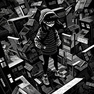 Risoramastra style, Midjourney V6.1: black-and-white manga comic strip