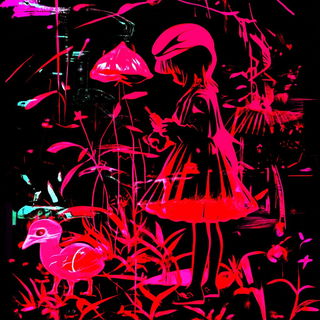Cellular Aurora style, Midjourney V6.1: retro fairy-tale illustration
