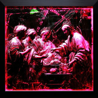 Cellular Aurora style, Midjourney V6.1: classical 18th-century oil painting