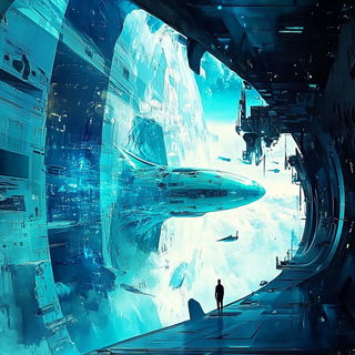 Cartoglyphic style, Midjourney V6.1: cinematic shot from sci-fi movie