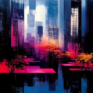 Cumulus Storyfront style, Midjourney V6.1: megacity with futuristic bioarchitecture