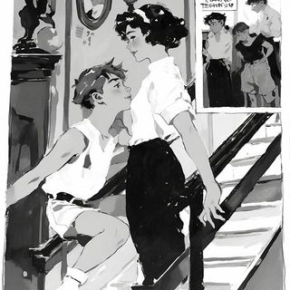 Practicalumbra style, Midjourney V6.1: black-and-white manga comic strip