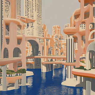 Gargoylepaste style, Midjourney V6.1: megacity with futuristic bioarchitecture