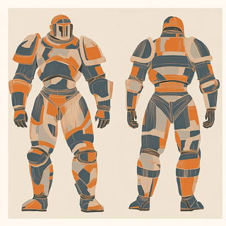 Gargoylepaste style, Midjourney V6.1: concept art character design of retropunk steam knight
