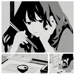 Gargoylepaste style, Midjourney V6.1: black-and-white manga comic strip