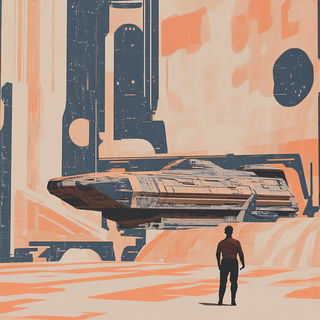 Gargoylepaste style, Midjourney V6.1: cinematic shot from sci-fi movie