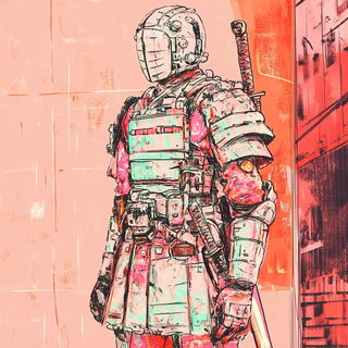 Cutout Botanical Stopmotion style, Midjourney V6.1: concept art character design of retropunk steam knight
