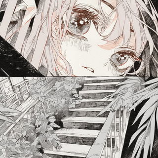 Cutout Botanical Stopmotion style, Midjourney V6.1: black-and-white manga comic strip