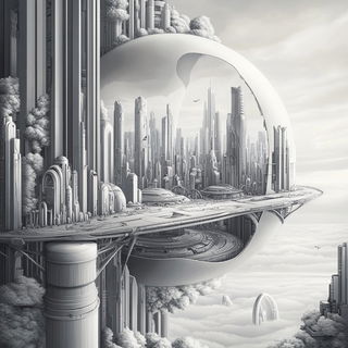 Hushcurrent style, Midjourney V6.1: megacity with futuristic bioarchitecture