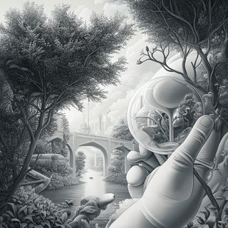Hushcurrent style, Midjourney V6.1: editorial illustration for popular scientific magazine cover