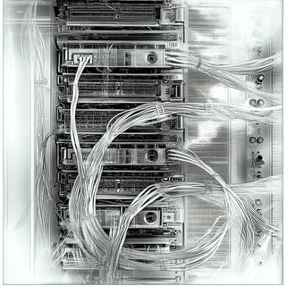 Circles Under the Ink Mountain style, Midjourney V6.1: technical infrastructure blueprint schematics