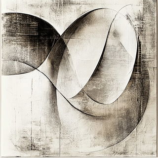 Circles Under the Ink Mountain style, Midjourney V6.1: typographic composition with large letters