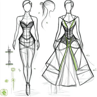 Kagebeam style, Midjourney V6.1: haute-couture fashion outfit