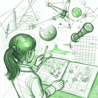 Kagebeam style, Midjourney V6.1: editorial illustration for popular scientific magazine cover