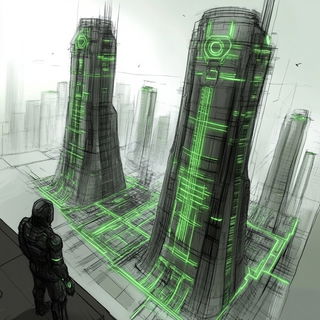 Kagebeam style, Midjourney V6.1: cinematic shot from sci-fi movie