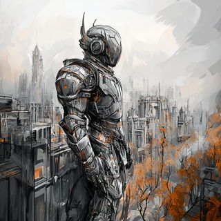 Cliffopal style, Midjourney V6.1: concept art character design of retropunk steam knight