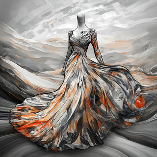 Cliffopal style, Midjourney V6.1: haute-couture fashion outfit