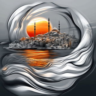 Cliffopal style, Midjourney V6.1: bold minimalist logo design for Istanbul city municipal services