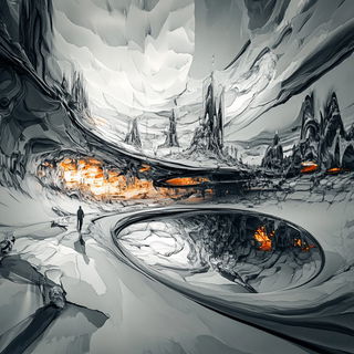 Cliffopal style, Midjourney V6.1: cinematic shot from sci-fi movie