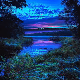 Suncut Dramatics style, Midjourney V6.1: realistic landscape photograph of quiet dawn